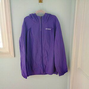 COLUMBIA size 18/20 (XL) lightweight purple rain jacket
